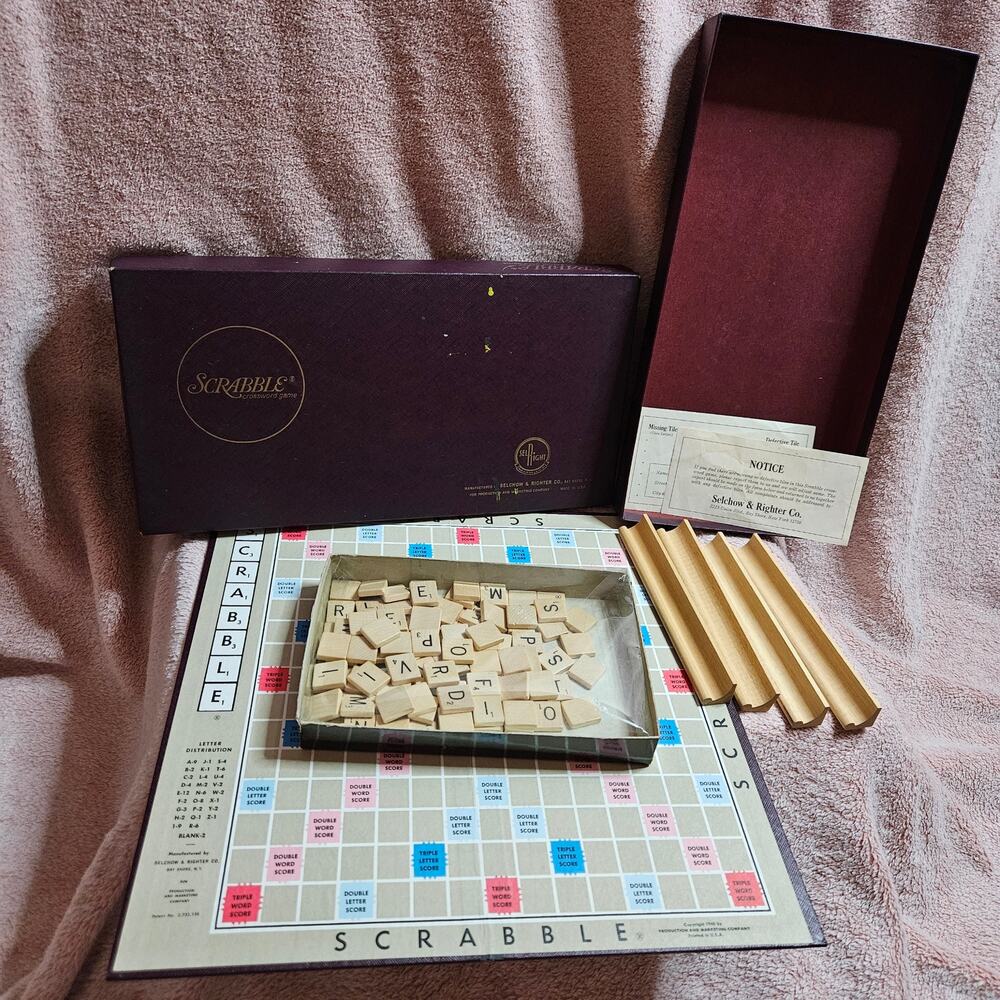 Vintage Selchow & Righter Scrabble Crossword Board Game (1948-1953 Copyright)